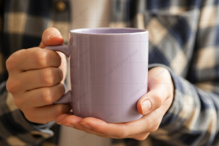 Elegant lavender mug mockup design