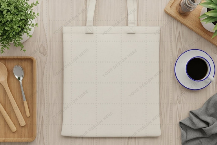 Minimalist tote bag mockup design