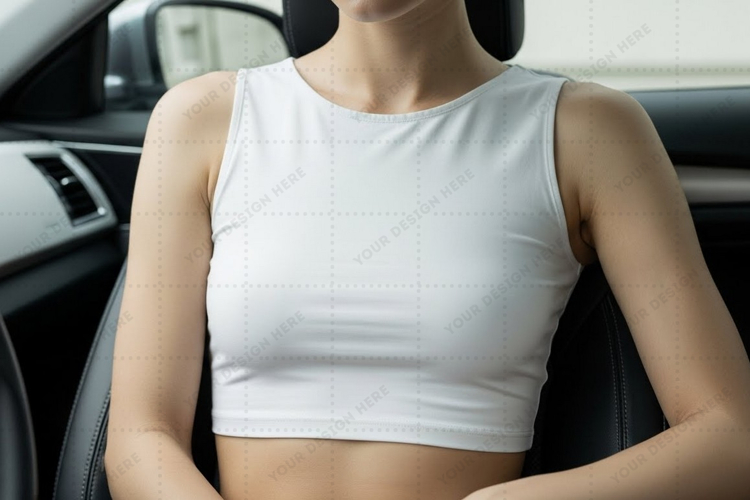 White sleeveless t-shirt mockup design