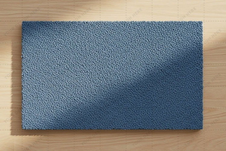 Blue doormat mockup design