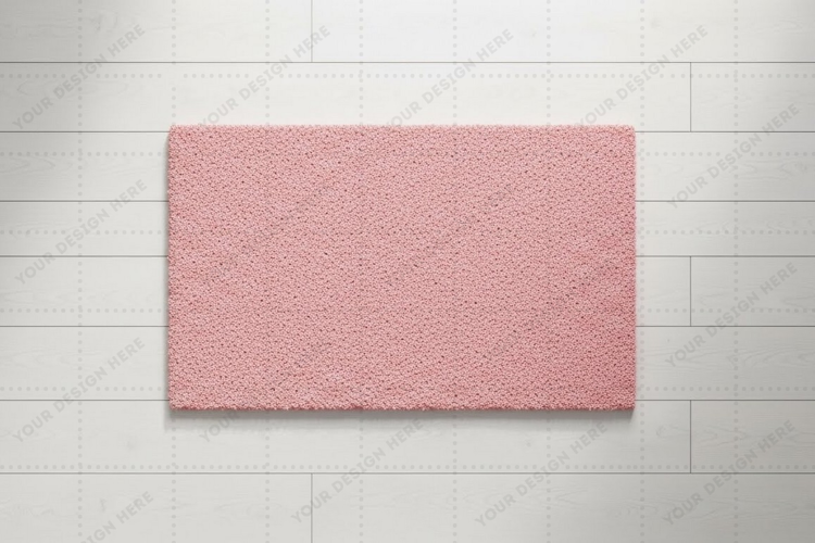 Pink doormat mockup design