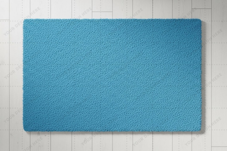 Blue doormat mockup design