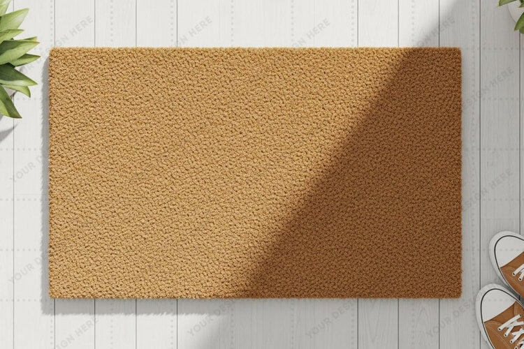 Natural fiber doormat mockup design example image 1