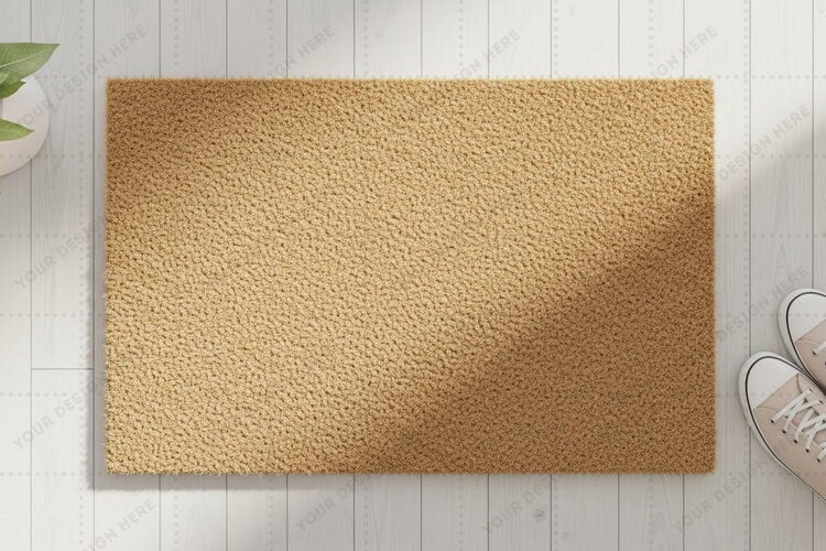 Natural jute doormat mockup example image 1
