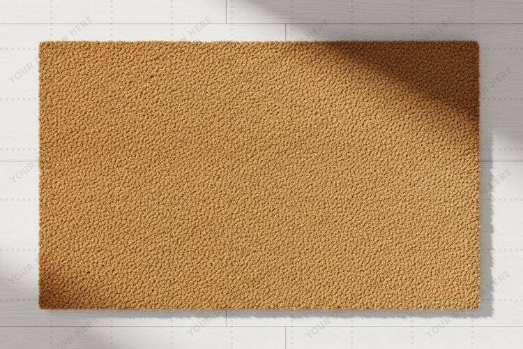Natural jute doormat mockup design example image 1
