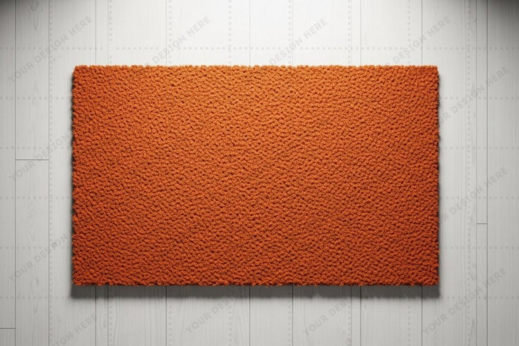 Bright orange doormat mockup design example image 1