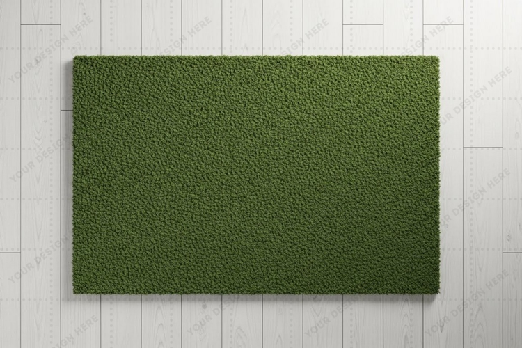 Green doormat mockup design