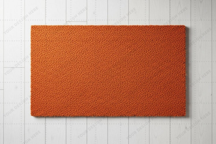 Bright orange doormat mockup design example image 1