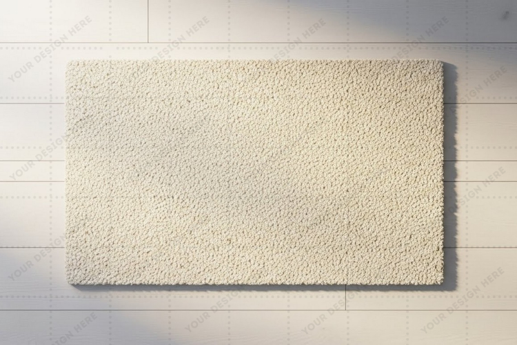 Elegant white doormat mockup design