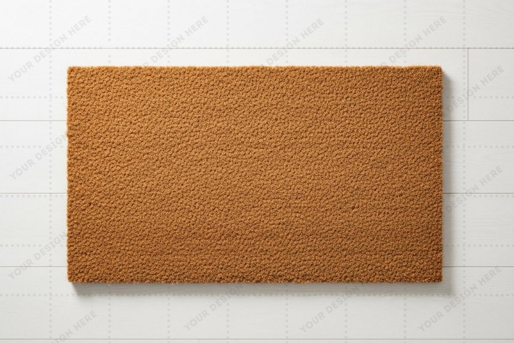 Natural coir doormat mockup design