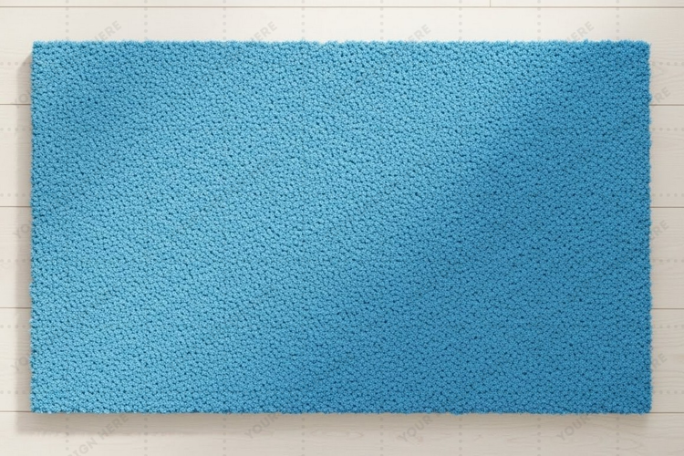 Blue doormat mockup design