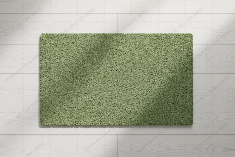 Green doormat mockup design