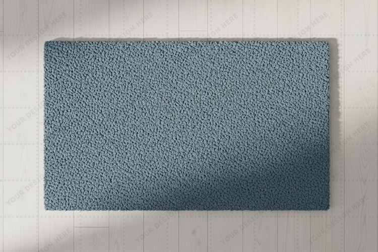 Modern ombre blue doormat mockup design