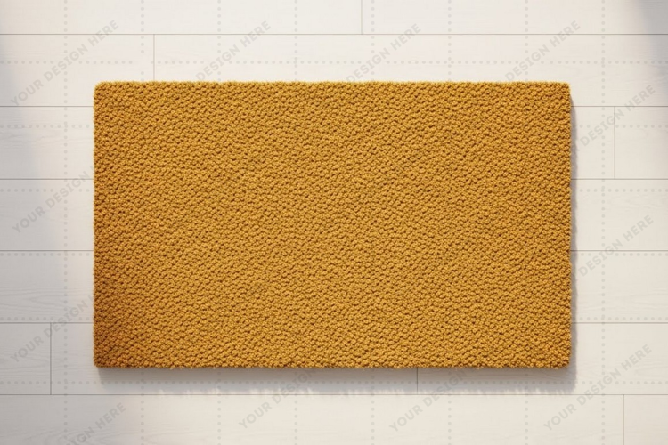 Modern yellow doormat mockup design