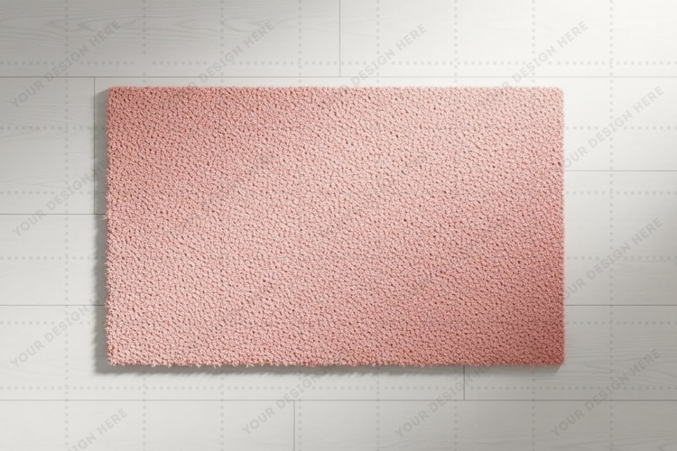 Elegant pink doormat mockup design