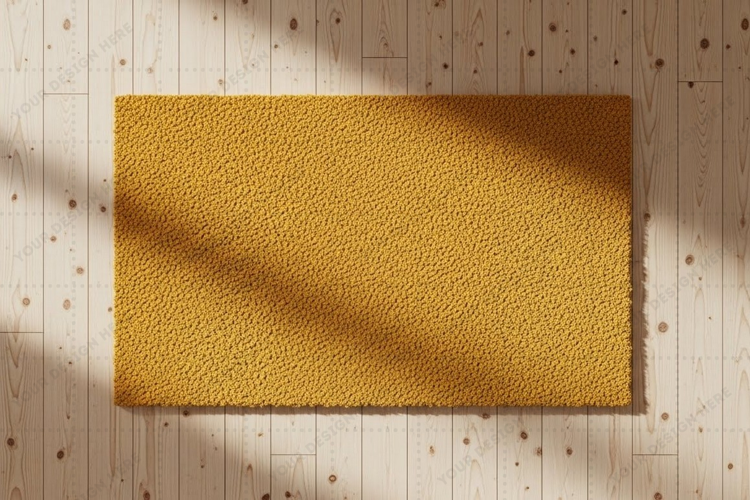 Modern mustard yellow doormat mockup