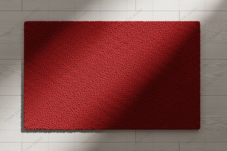 Vibrant red doormat mockup design