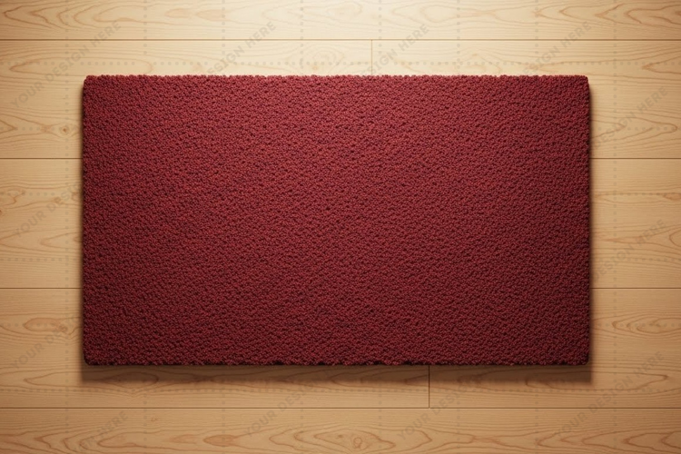 Elegant red doormat for entryway doormat mockup