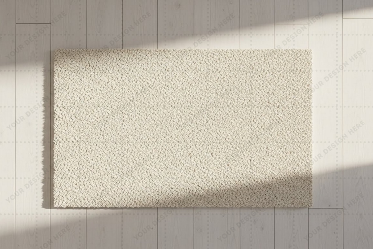 Modern white doormat mockup design