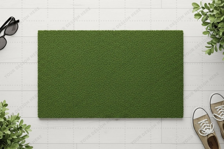 Green doormat mockup design