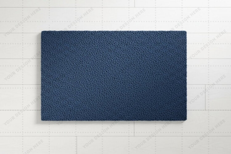 Modern navy blue doormat mockup example image 1