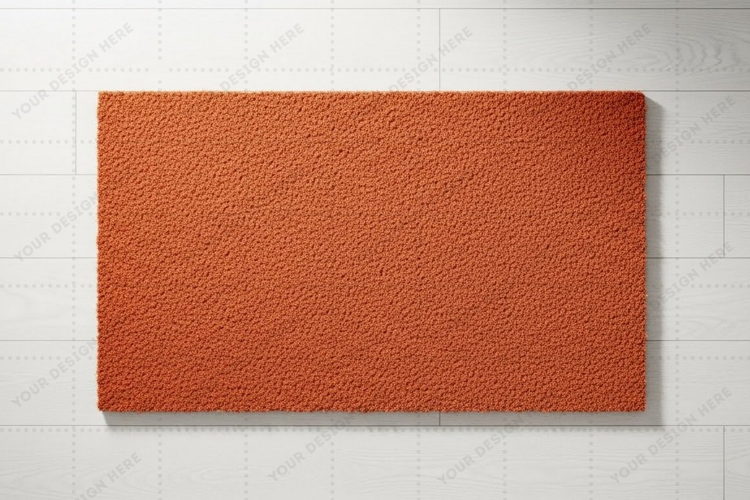 Modern orange doormat mockup
