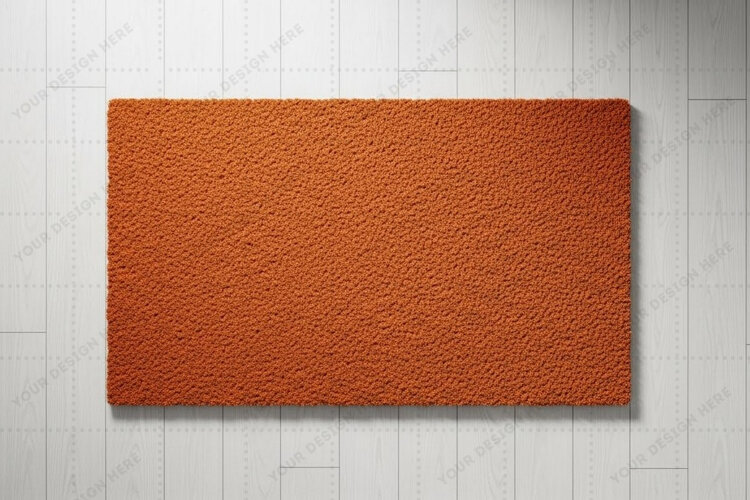 Modern orange doormat mockup design example image 1