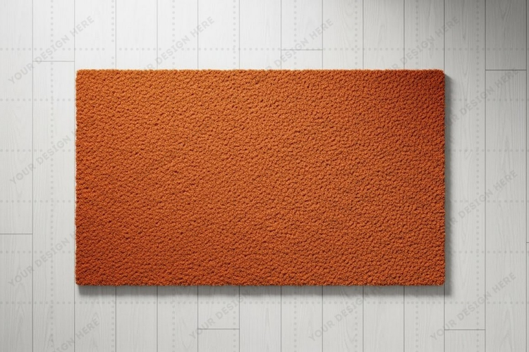 Modern orange doormat mockup design