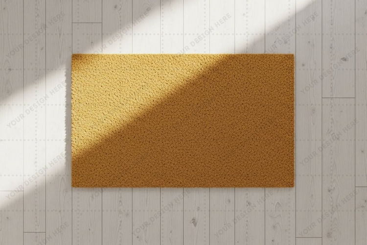 Natural jute doormat mockup