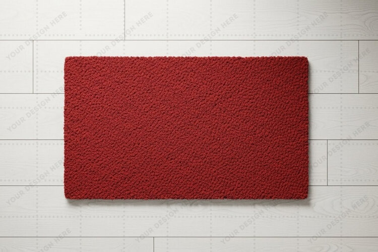 Vibrant red doormat mockup design example image 1
