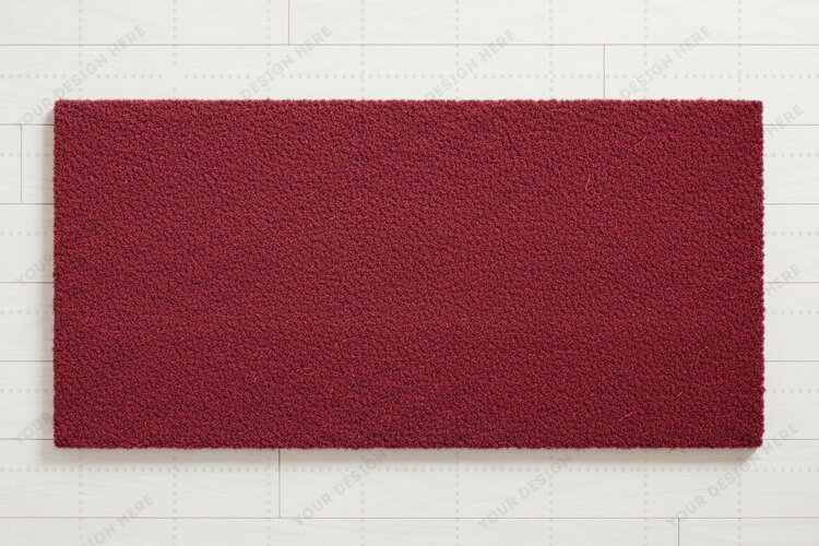 Elegant red doormat mockup design example image 1