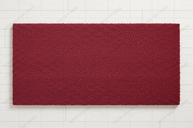 Elegant red doormat mockup design
