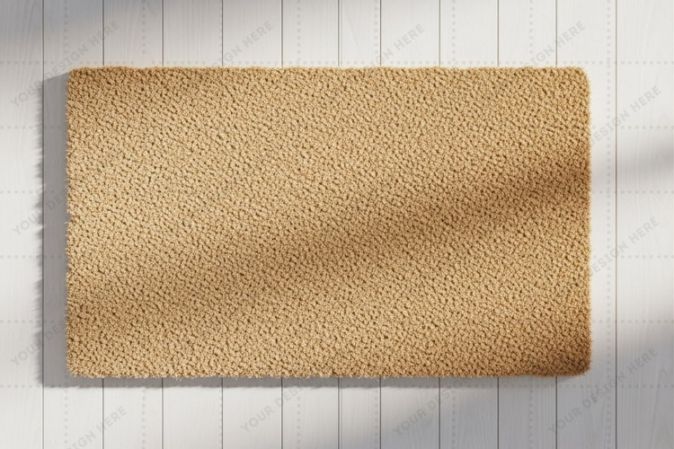 Natural jute doormat mockup