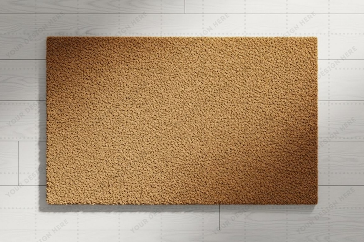 Natural jute doormat mockup