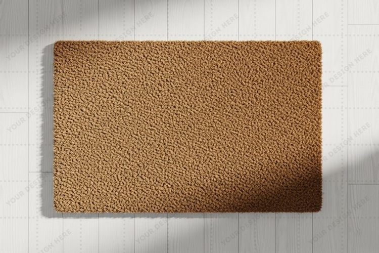 Natural jute doormat mockup