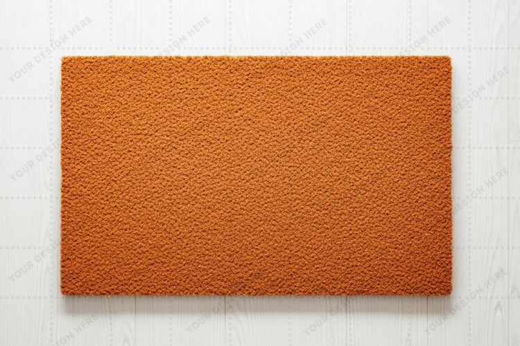 Orange doormat mockup design