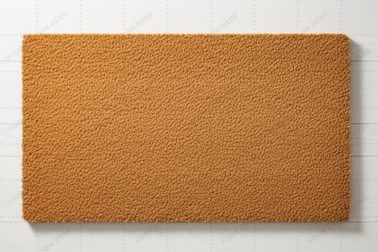 Natural jute doormat mockup
