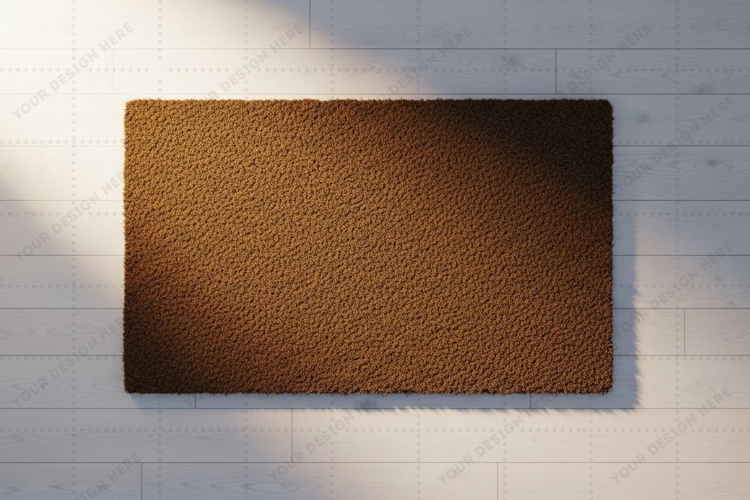 Natural coir doormat mockup