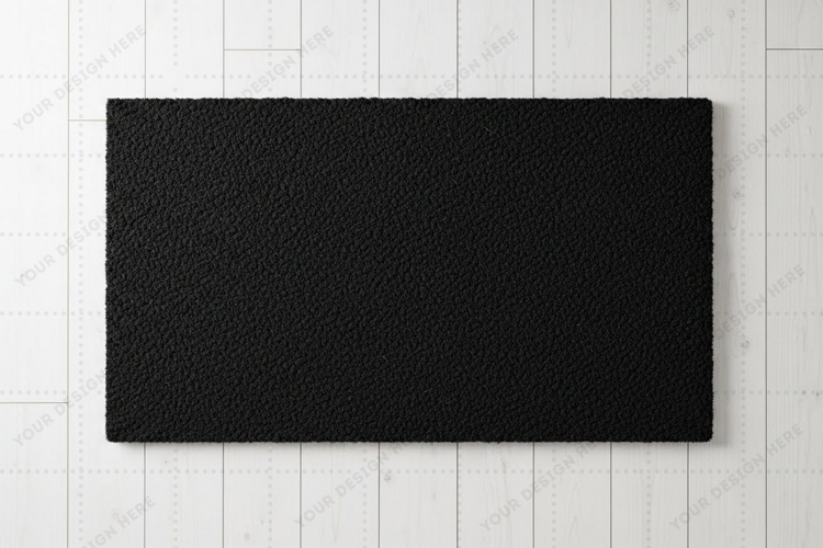Modern black doormat mockup