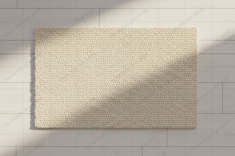 Modern neutral doormat mockup design