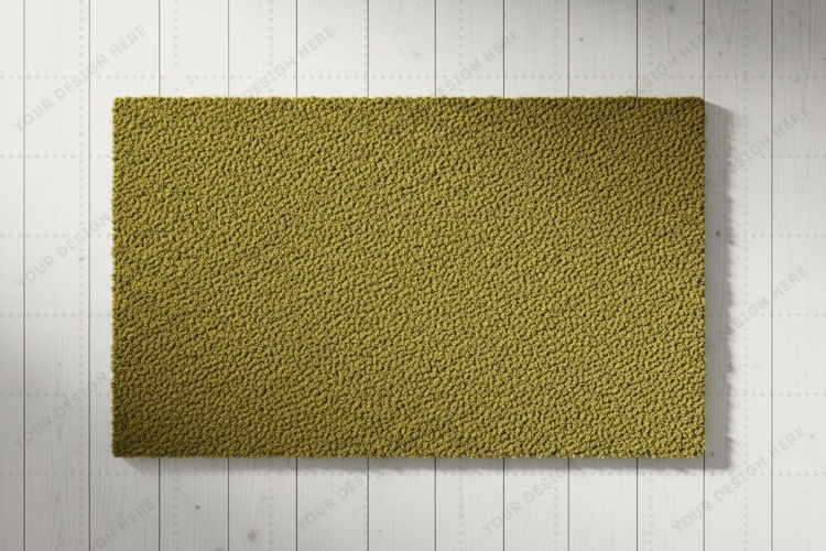 Modern olive green doormat mockup