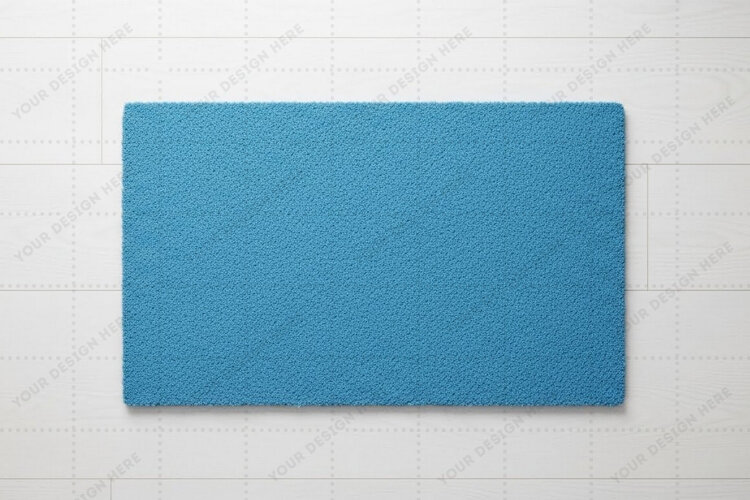 Modern blue doormat mockup design example image 1