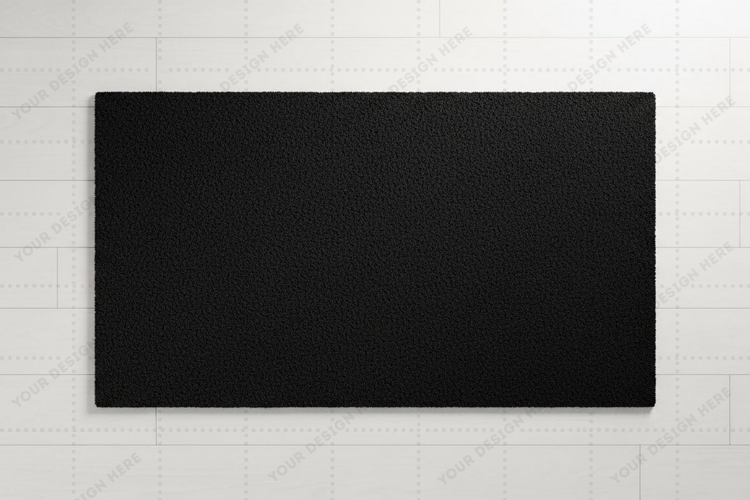 Modern black doormat mockup design