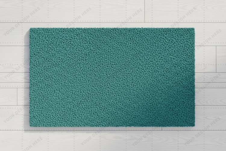 Teal doormat mockup design