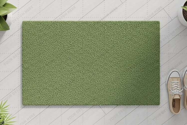 Green doormat mockup design