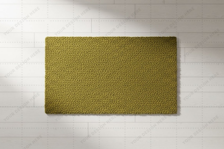 Modern green doormat mockup design