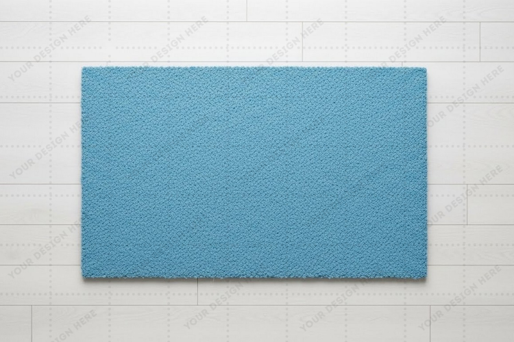 Blue doormat mockup design