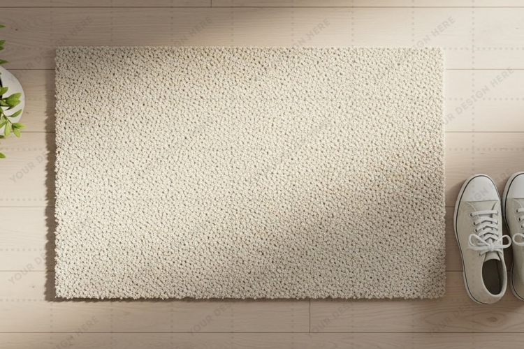 Modern neutral doormat mockup design