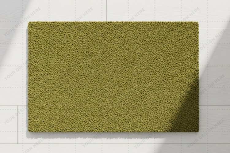 Modern green doormat mockup design