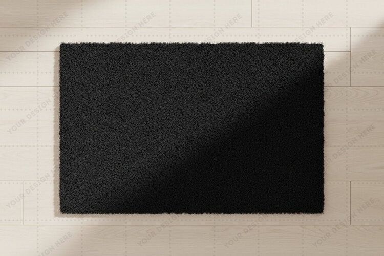 Modern black doormat mockup design example image 1